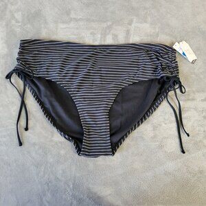 Time Tru Womens Bikini Bottom 2X 20W 22W Plus Swimwear Poly Blend STR33E
